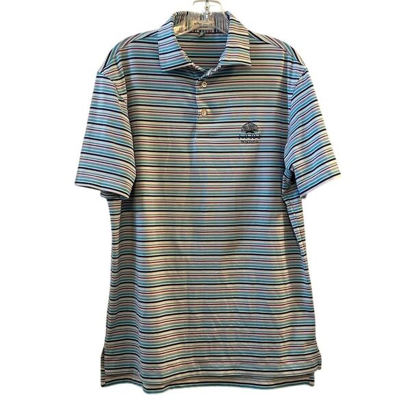 Peter Millar Men's Striped Golf Polo Shirt Multicolor Size S - Picture 1 of 14